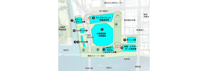 築地再開発、配棟計画