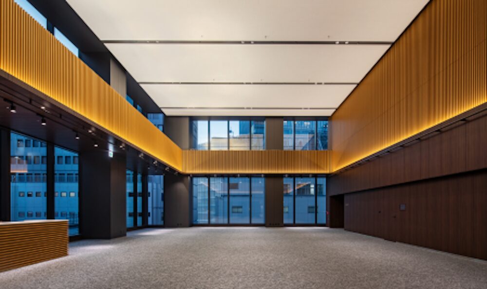Architectural view of the new entertainment and MICE hub in Yaesu, Tokyo.